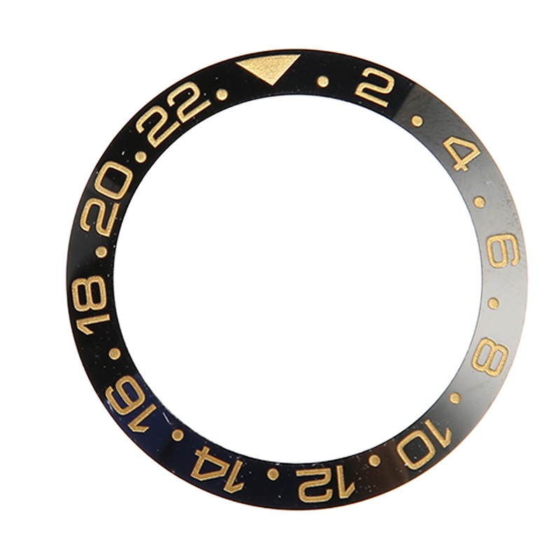 Ceramic Watch Bezel Ring Black Base Gold Digit Watch Bezel
