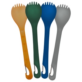 UST KLIPP 4 Pk Spork Set with Lightweight, Durable, BPA Free, Construction and Clip for Attaching to Gear for Hiking, Backpacking, Camping and Outdoor Survival