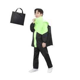 OVER SPEC Kids Raincoat, Top and Bottom Set, Compatible with School Bags, Rainwear, Rain Goods, Storage Bag Included, Rain Gear, Girls, Boys, Reflective, Children, Waterproof, Kindergarten Commute to