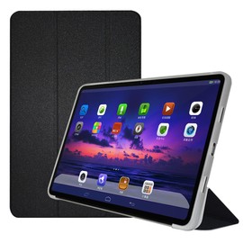 Qiawum Tri-Folding Stand Funda for Teclast T60 2023 Case Smart Auto Sleep/Wake-up 12" Tablet PC Folio Cover with Soft TPU Back Shell (Black)