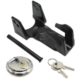 Saihisday Gooseneck Trailer Coupler Lock TL-50, Gooseneck Trailer Lock Gooseneck Hitch Lock Model TL-50 Coupler Lock for Heavy Trailers Livestock Haulers RVs Secure Your Haul Steel Black