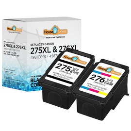 Houseoftoners Remanufactured Replacement for Canon PG-275XL Black and CL-276XL Color Ink Cartridge Combo Pack – High Yield Printer Ink for PIXMA TS3500, TS3520, TS3522, TR4720 - (1-Black & 1-Color)