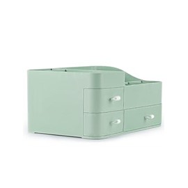 Makeup Organizer with Drawers,Large Capacity Countertop Organizer for Cosmetics, Lipsticks, Jewelry, Nail Care, Skincare, Ideal for Bedroom and Bathroom (Green)