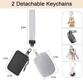 YiYunTE Dual Pouch Keychain Wallet Women Men Mini Zip Around Wrist Wallets Portable Small Coin Purse with Wrist Strap Detachable Keychain Wristlet Wallets Lipstick Coin Pouch Gift Travel Sport