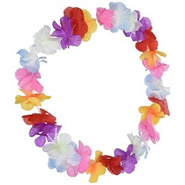 Silk 'N Petals Parti-Color Lei (multi-color) Party Accessory (1 count)