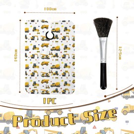 Shimmerz Kids Haircut Cape and Neck Duster Brush Set with Construction Pattern Children's Hairdressing Cape 100 * 140cm for Boys and Girls Salon Set