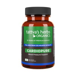 Tattva's Herbs Cardiopure Herbal Ayurvedic Supplement, Ashwagandha, Rauwolfia, & Arjuna Full Spectrum Co2 Extracts, Veggie Capsules, 60 Count