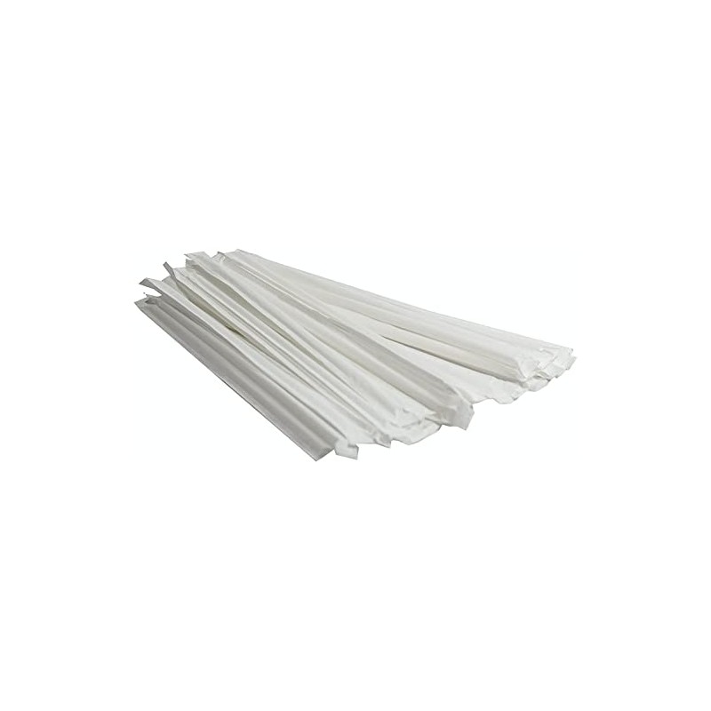 Perfect Stix-Wrapped White Paper Straw 7.75 inches- 100 Count