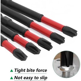FPH2 Juego de puntas de destornillador de impacto – S2 de acero de 65 mm y 110 mm, cabezales ranurados de 1/4 pulgadas, puntas mecanizadas CNC con magnetismo, brocas de tornillo de ranura cruzada