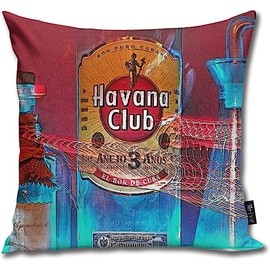 QMS CONTRACTING LIMITED Throw Pillow Cover Havana Club Decorative Pillow Case Home Decor Square 18 x 18 Inches Pillowcase