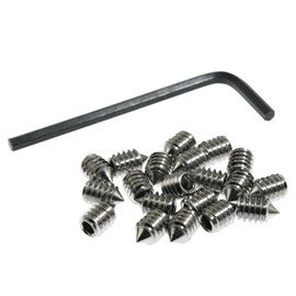 Maxmoral Fixed Screw 1/4 20x3/8 Pointed Imperial Hexagon Screw Stainless Steel Cone Set Screw for Cabinets Furniture Towel Racks Faucets Door Handles Windows and Doors