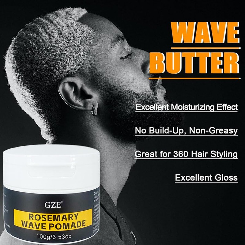 Vemofoper GZE rosemary wave pomade 360 Waves Hair Cream, Waves