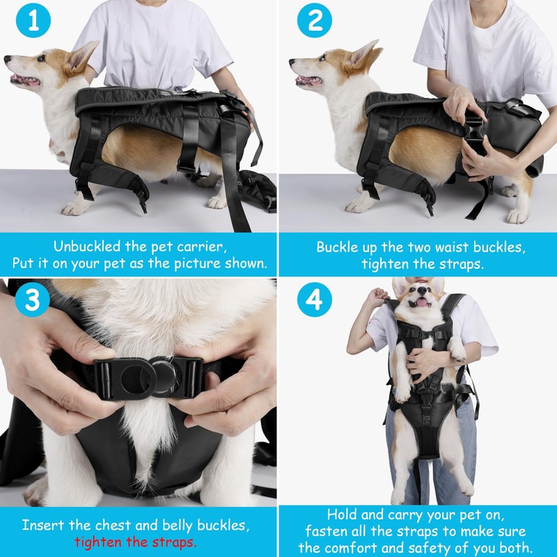 PetBonus Pet Front Dog Carrier Backpacks, Adjustable Pet Backpack, Legs