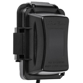 Bates- Outdoor Outlet Cover Weatherproof, Black 1-Gang Outdoor Electrical Outlet Cover Box with Mounting Hardware, Horizontal/Vertical Use