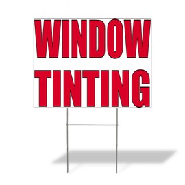 Fastasticdeals Weatherproof Yard Sign Window Tinting Advertising Printing White Lawn Garden Auto Detailing 18x12 Inches 2 Sides Print