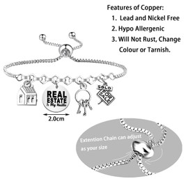 MAOFAED Real Estate Agent Gift, Real Estate Is My Hustle Bracelet for Realtor, Funny Realtor Gift(real estateCA)