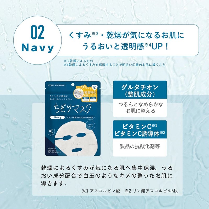 Kirei Factory Plus KFPTM-02 Peel Mask, 7 Pieces, NAVY Pores,