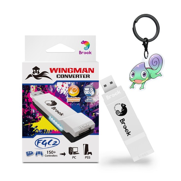 Brook Wingman FGC2 Converter with Keychain– Arcade Joystick Adapter Gamepad