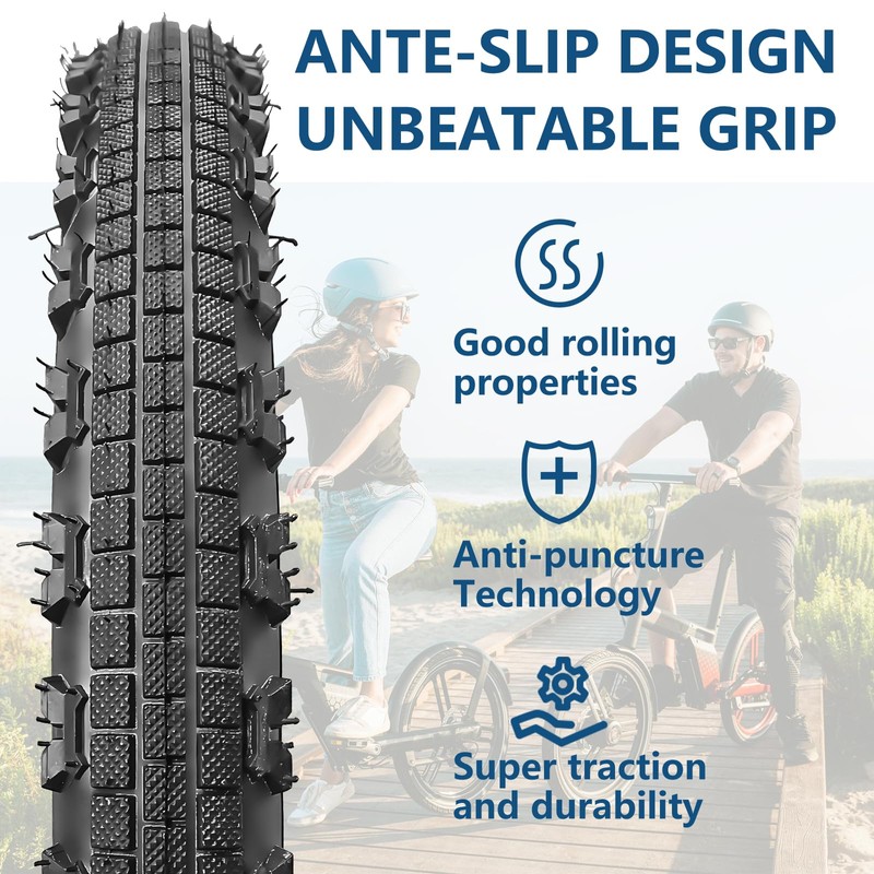 SIMEIQI 2 Pack 16"x2.125" Bike Tires and Tubes with 2