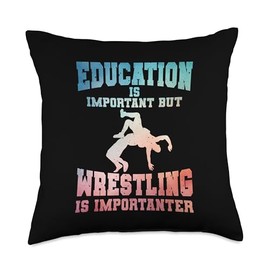 Cool Wrestling Design For Men Women Wrestle Outfit Wrestling Throw Pillow