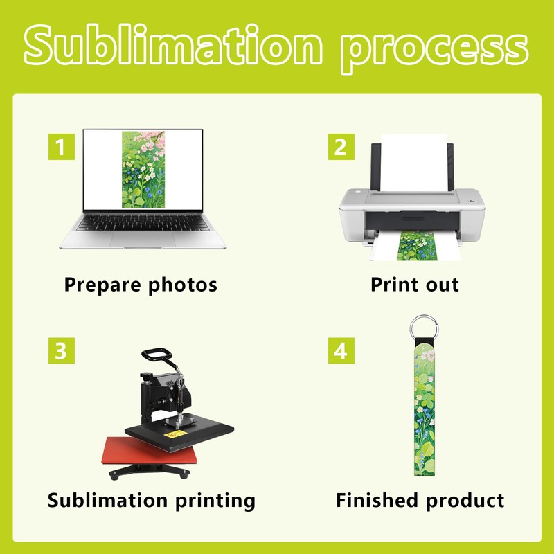 Anpuimult 40 PCS sublimation wristlet blanks Keychain Bulk White Neoprene