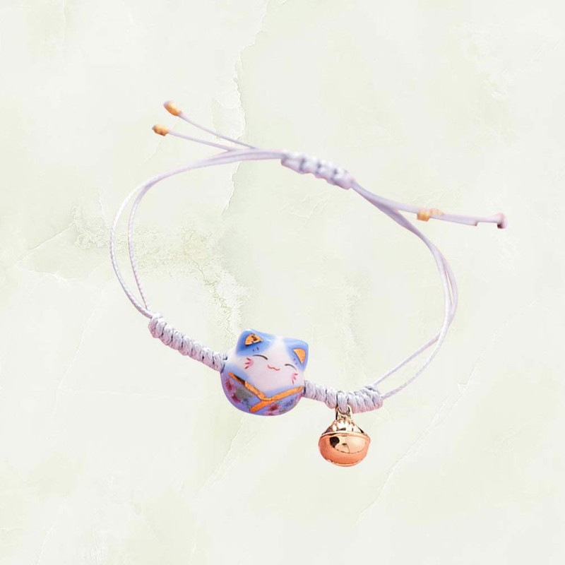 Happyyami Lucky Cat Bracelet Cute Cartoon Good Luck String Braided