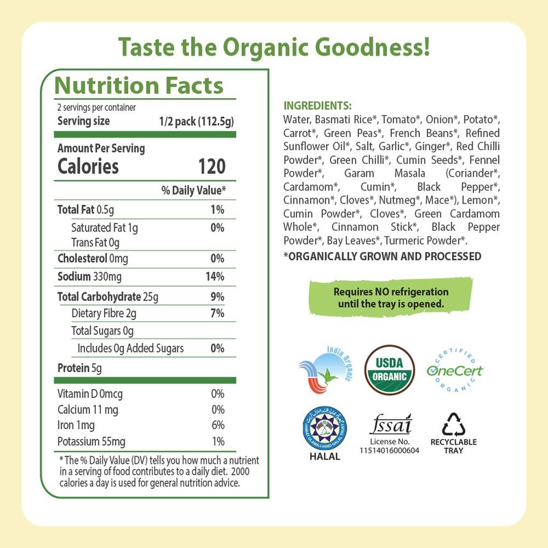 Food Earth Indian Vegetable Biryani - 6 Pack