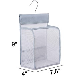 ALYER Hanging Mesh Shower Caddy Organizer Bathroom Storage Bag with Hooks for College Dorm, Gym, Swimming,RV and Travel,Gray