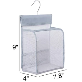 ALYER Hanging Mesh Shower Caddy Organizer Bathroom Storage Bag with Hooks for College Dorm, Gym, Swimming,RV and Travel,Gray