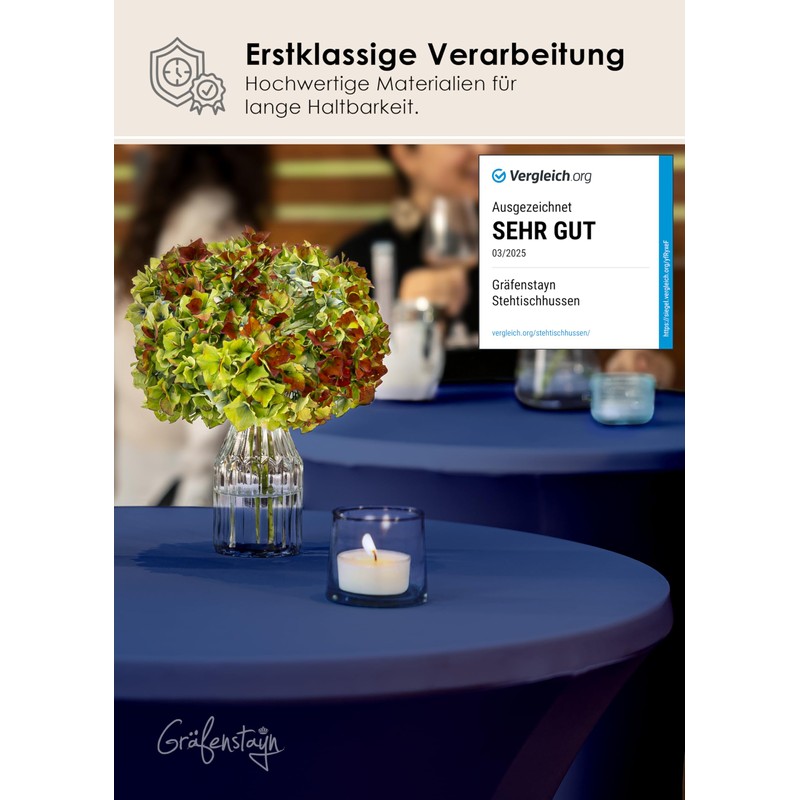 Gräfenstayn® Diana High Table Cover Various Colours and Sizes for