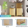 SMIBUY Double Laundry Hamper with Lid, 120L Bamboo Laundry Basket