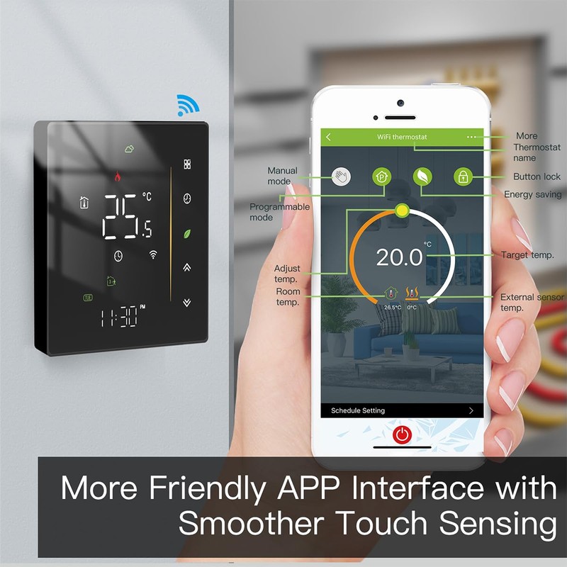 DollaTek Underfloor Heating Thermostats Smart Thermostat for Room Heating System