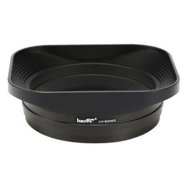 Haoge Lens Hood Metal Square Bayonet for Sony FE 40mm F2.5G FE 50mm F2.5G FE 24mm F2.8G Lens Hood with Metal Front Cap