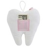 Stephan Baby Plush Tooth-Shaped Fairy Pillow, White with Pink Bow,