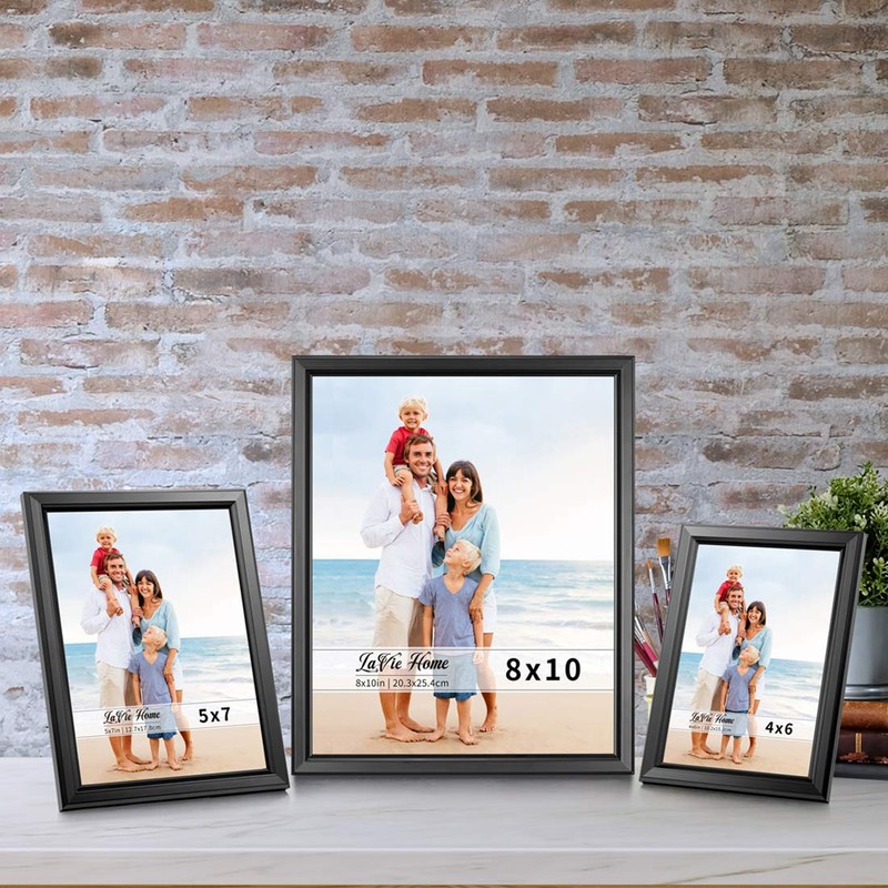 LaVie Home 4x6 Picture Frames (6 Pack, Black) Simple Designed