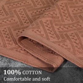 AOZUO 2 Pcs Hand Towels Bathroom, 30×13 Inch Boho Decorative Hand Towels Turkish Absorbent Soft Face Towel for Boho Bathroom Decor Farmhouse Kitchen Hotel Spa Guest(Brown)