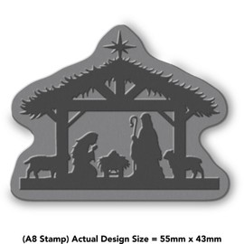 'Christmas Nativity Scene' Rubber Stamp - Unmounted Design for Crafting & Scrapbooking, A8 (RS00051608)