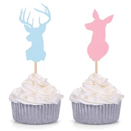 24 unidades de decoración para cupcakes de Buck o Doe para baby shower suministros de fiesta
