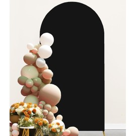 6FT Black Arch Backdrop Stand Cover - JKDMJF Spandex Arch Cover Backdrop Fabric for Wedding Birthday Party Baby Shower Photography Panels Decorations