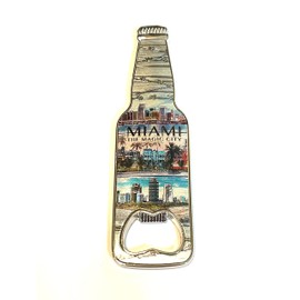 SUREG Florida Fridge Magnet Bottle Opener - Various designs Retro Collage Collectible Souvenir Bottle Opener 1 Item (Miami Magic City), MGBF1