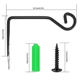 Cents matter Pack of 2 Plant Holders, Hanging Basket Holder, Wall Hooks, Metal Hanging Plant Wall Holder for Hanging Planter, Bird House, Lantern Hook Holders (Black)