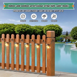 Lewufe Hooks for Outdoor String Lights Clips, Christmas Light Clips Weatherproof, Lights Hanger Hooks for Hanging Christmas Light, Fairy Light, Cable, Holiday Decor - Plastic, 50 Pack