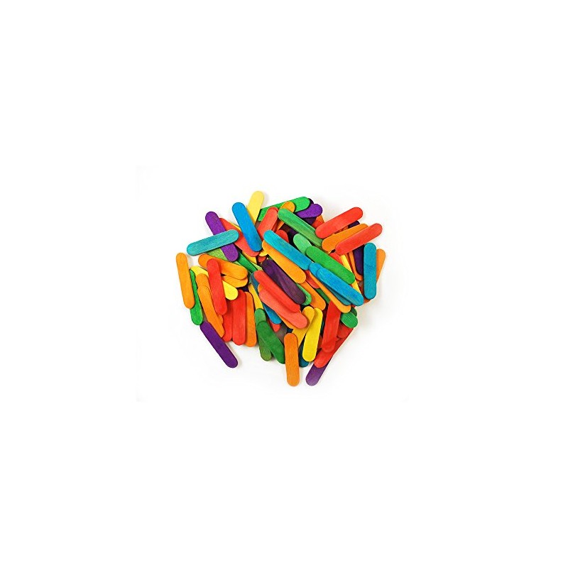 Multicraft Imports Mini Craft Sticks-Colored 2.6" 120/Pkg