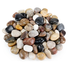GreenVibe Pebbles for Indoor Plants, 2lbs Colorful River Rocks 1-2 Inch Decorative Pebbles for Planters, High Polished Stones for Vase Filler Fish Tank Landscaping Garden