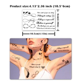 Metuu Temporary tattoos 60 Sheets Tiny Waterproof Temporary Tattoos Stickers for Man and Woman, Flower Crown Butterfly Constellation symbol Design