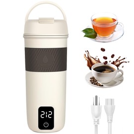Portable Electric Kettle, 350ML Mini Hot Water Boiler Heater, Travel Kettle with 4 Temperature Settings, 304 Stainless Steel Portable bottle Warmer with Auto Shut-Off & Boil-Dry Protection