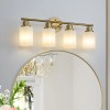 24" Modern 4-Light Vanity Wall Sconce, Golden Finish with Frosted