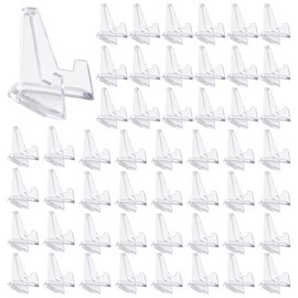 Forreen Small Acrylic Card Stand, Pack of 50 Coin Stands, Mini Transparent Stand, Plastic Coin Holder, Durable Easels for Coins, Pocket Watches, Medals