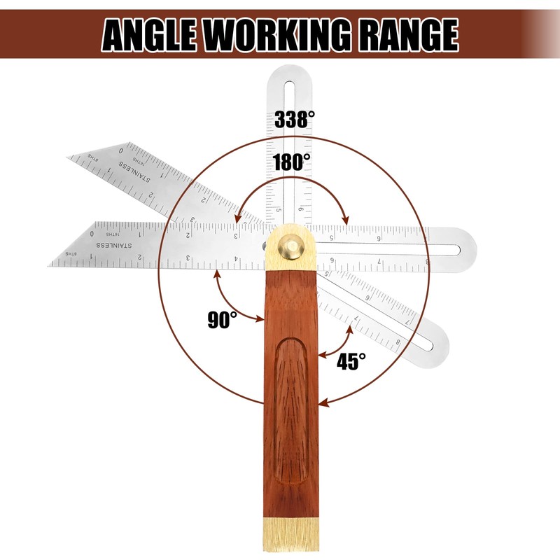 Multi Angle Bevel Adjustable Multifunctional Angle T-Chamfer 200 mm, Bevel