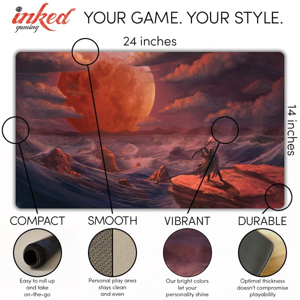 Inked Playmats Moon of Blood Playmat Inked Gaming TCG Game Mat for Cards (13+)